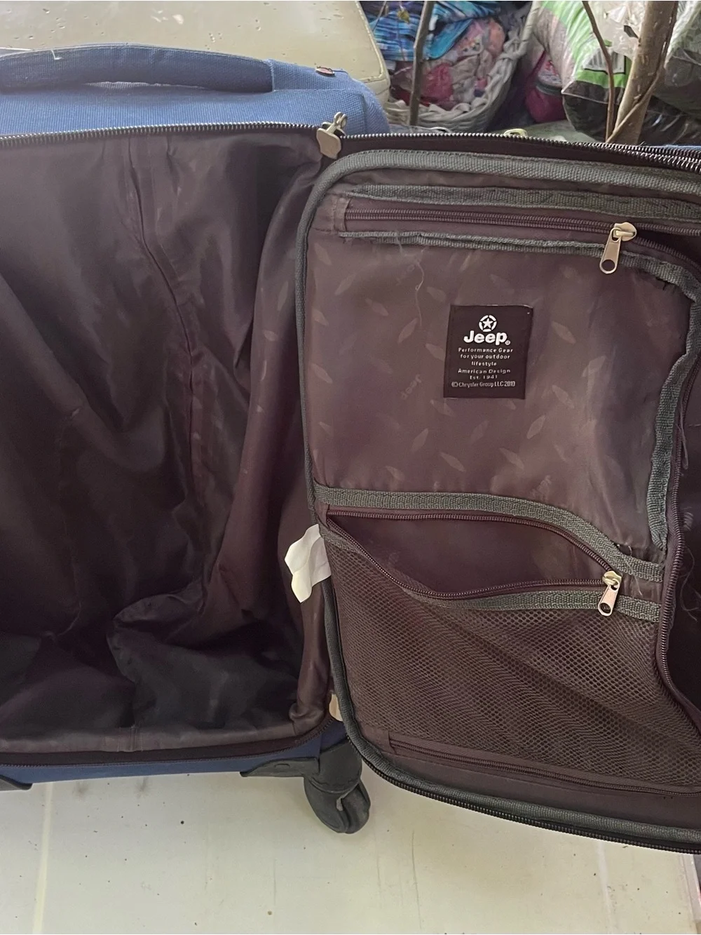 Jeep Blue Travel Suitcase with Front Organizer Pockets